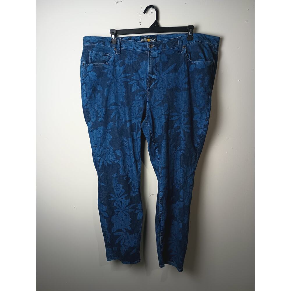 Lucky Brand Ginger Skinny Jeans‎ Women's Size 24W Print Blue Stretch